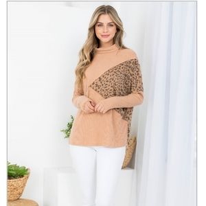 Leopard Print Ribbed Top